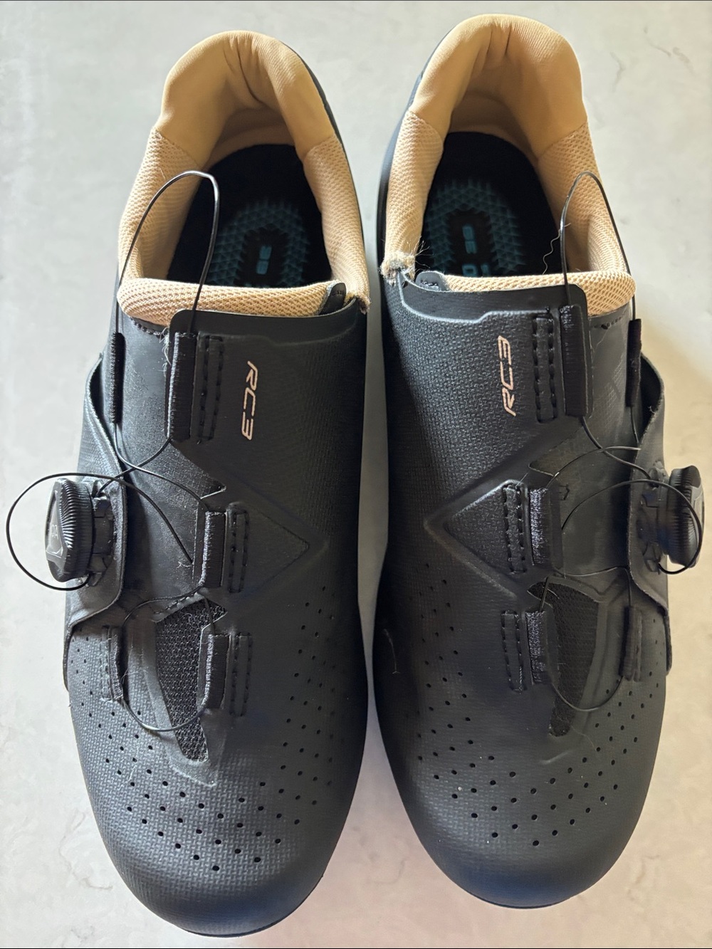 Shimano Black Cycling Shoes with Tan Interior